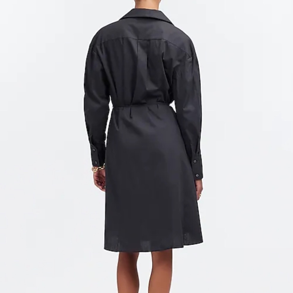 Madewell Black Belted Mini Shirt Dress Long Sleeve Button Down Small - Picture 2 of 7